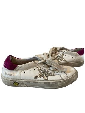Golden Goose May Glitter Star Sneakers Toddlers/Kids EU 28 Lace Up Tennis Shoes